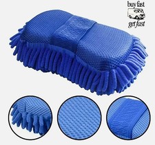 Microfiber Chenille Car Wash Sponge Auto Care Brush Pad Gloves Cleaning Tools UK