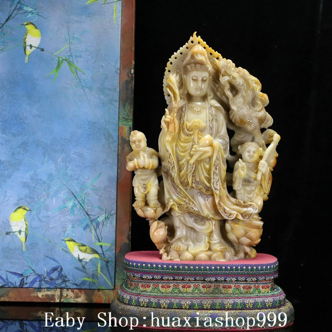 中国古董佛像和寿山石主雕像| eBay