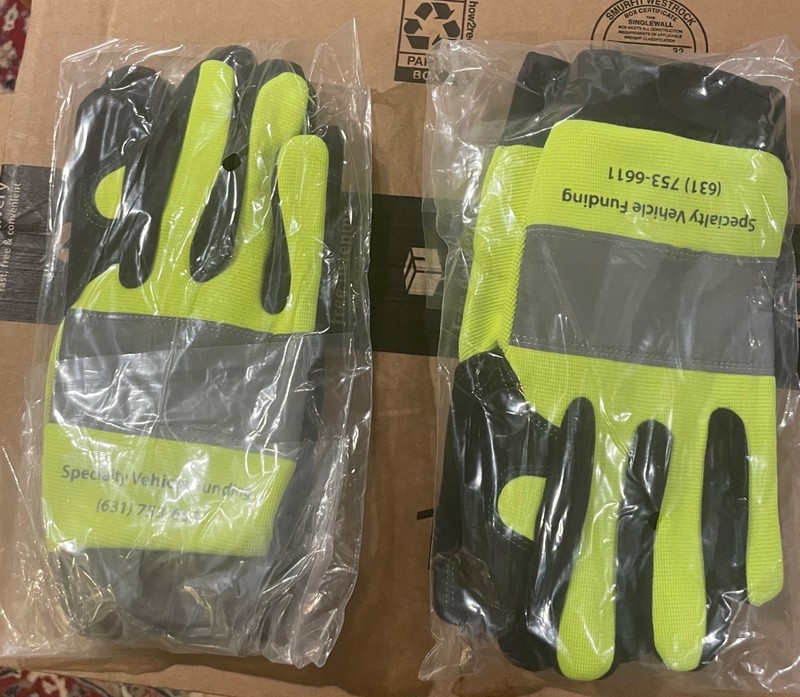 Brand New XL work gloves heavy duty neon green never worn
