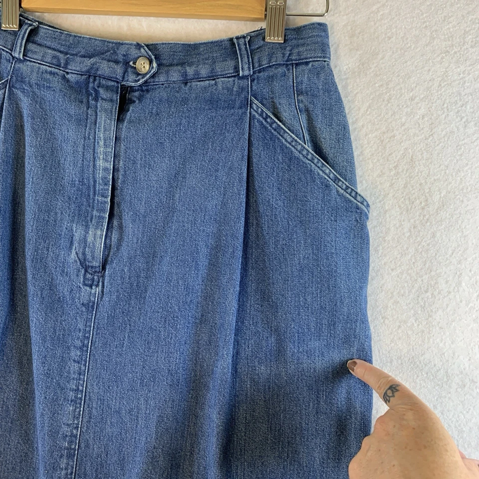 Vintage Ruff Hewn Womens Midi Jean Skirt Sz S Western Cottage Country Y2K USA - Image 3 of 4