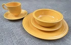 5 Pc Place Setting Vtg Yellow Fiestaware  1936-1943 Plates Bowl Saucer Ring Cup