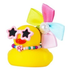Funny Rubber Ducks for Jeeps, Car Dashboards, Bow Duck Car Decor with Yellow