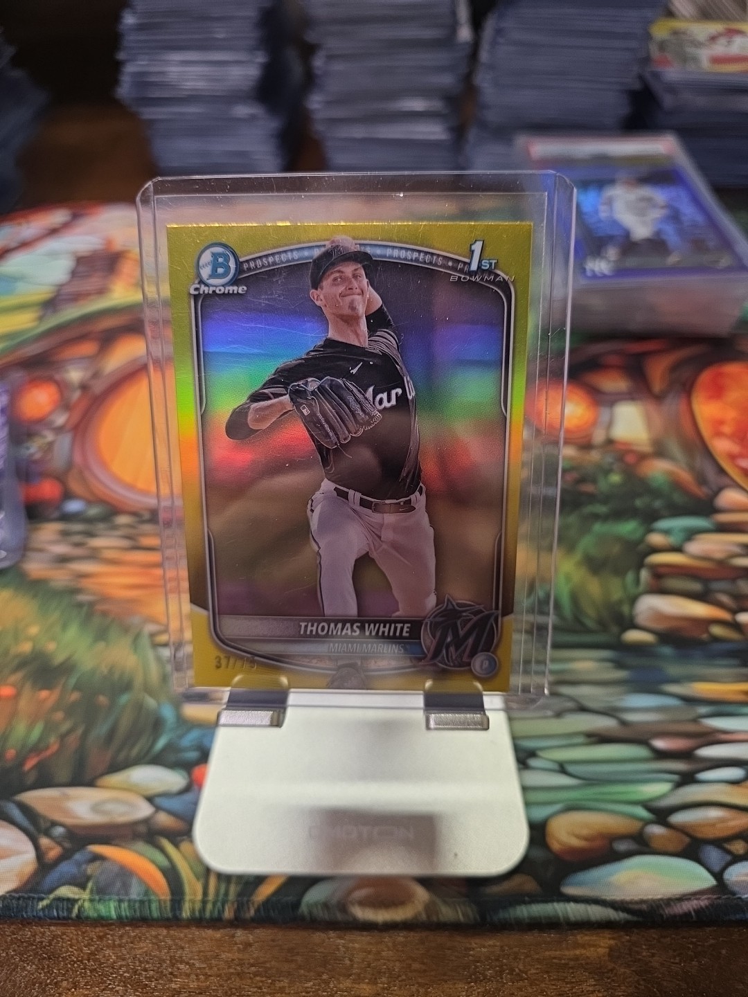 2025 Bowman Chrome 1st Bowman Yellow /75 Thomas White Miami Marlins