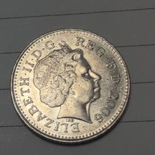 England British UK Penny, coin nowadays, 10 pence 10p,  2006