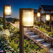 6 Pack Solar Pathway Lights - Waterproof, Super Bright, 15 Hours, Auto On/Off