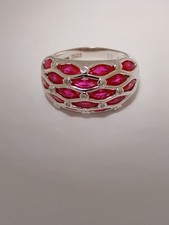 Elegant Wom Fashion 925 Sliver Lab Created Ruby With Zarcon Eing