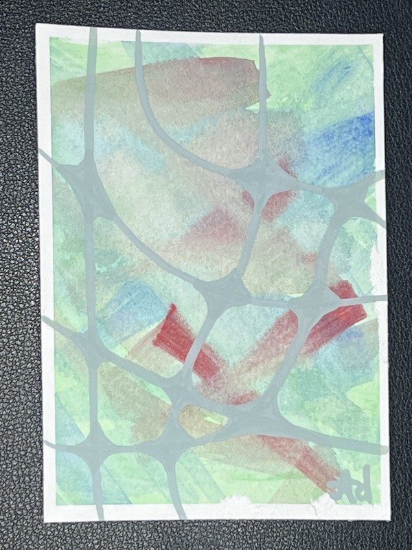 ACEO Art Card Original Acrylic Abstract 2.5in x 3.5in foreverlovedlex Neuro 8