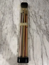 Lot Of 21 Vintage Mixed Type Knitting Needles, Sizes 6-15, Plastic Container