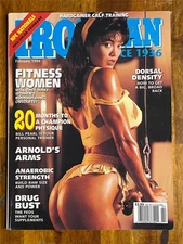 IRONMAN muscle magazine DEBBIE DOBBINS Arnold Schwarzenegger poster 2-94