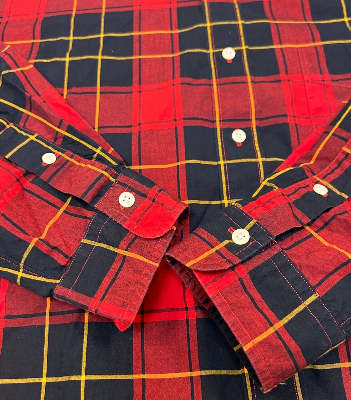 Vintage Ralph Lauren Crest Button Up Plaid Buffalo Red Black Long Sleeve XL thumbnail 5