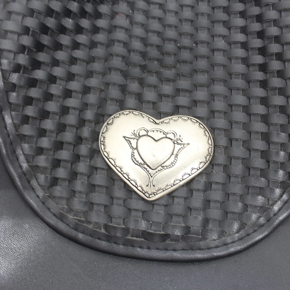 Bolso de Hombro M.C.Marc Chantal Estilo Occidental Negro Hobo Cartera Tejida con Corazones Foto 2 de 4