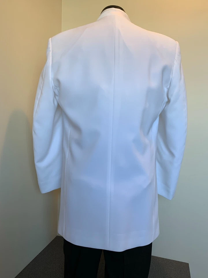 Chaqueta de Esmoquin Cuello Mandarín WHITE MIRAGE con Opciones de Pantalón - Varias Tallas Foto 4 de 4