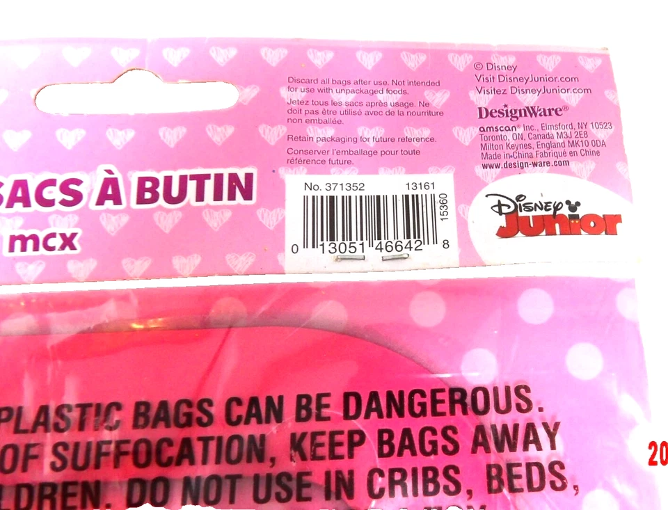 Disney Doc McStuffins Fiesta de Cumpleaños Botín Golosinas Favor Bolsas 8 piezas Nuevo en Paquete 8 piezas Foto 3 de 3