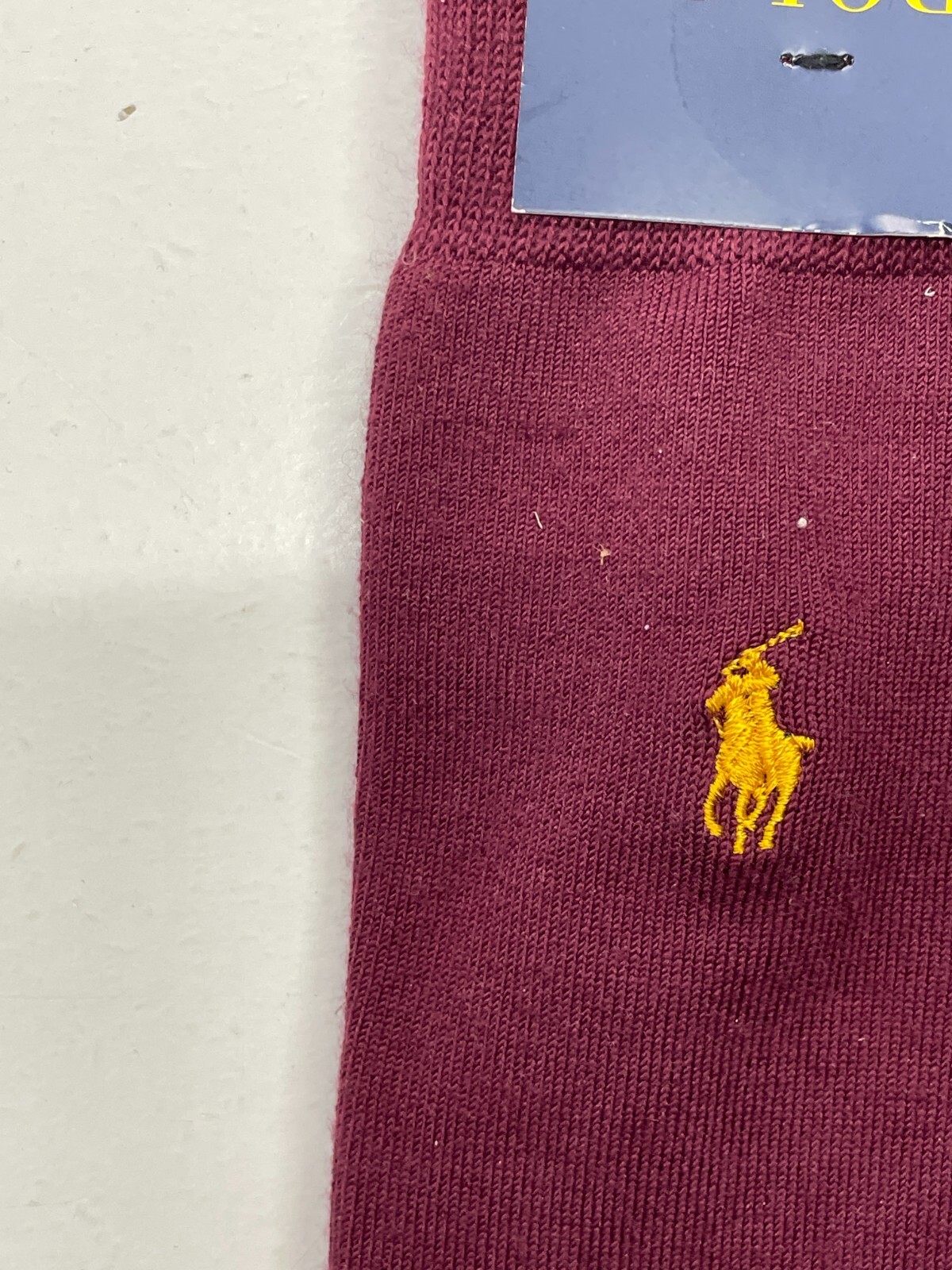NUOVO Polo Ralph Lauren Uomo Rosso Pantalone Calzini Lungo Giallo Pony Logo Ricamato Nuovo con etichette