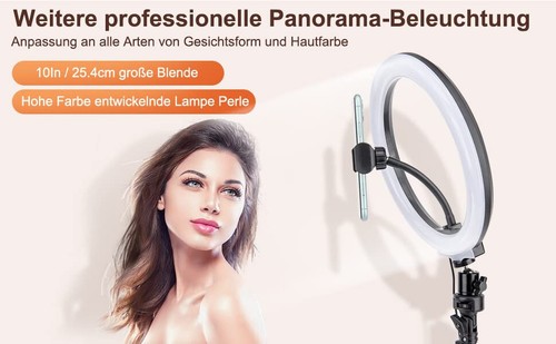 Profi TikTok Ringlicht Set Stativ BT-Fernbedienung Handyhalterung extra Gelenk - Photo 7/11