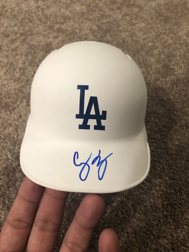 Cory Seager LA Dodgers Signed Matte White Mini Helmet PSA COA - Image 2 of 4