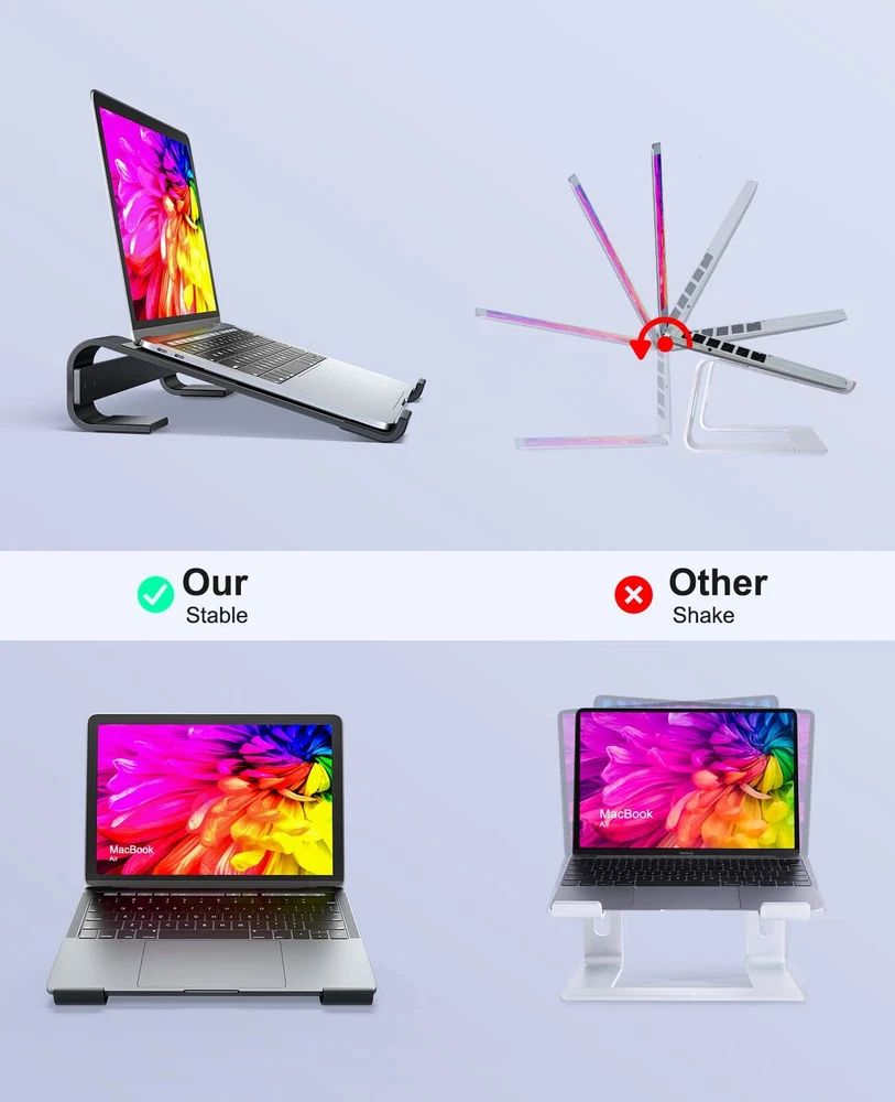 Laptop Stand for Desk, Ergonomic Detachable Laptop Riser, Aluminum MacBook St...