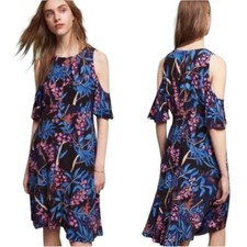 New Anthropologie Elia Open-Shoulder Floral Dress by Maeve, Size 4