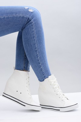 high heel wedge trainers