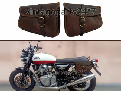 Royal Enfield GT & Interceptor 650 Leder Tabakfarbene Packtaschen Paar D6