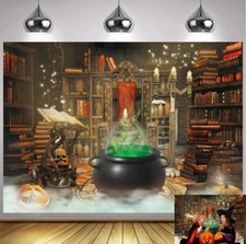 Halloween Backdrop Skull Pumpkin Lantern Spooky Room Party Decoration Background