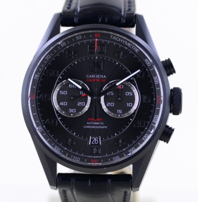 Tag Heuer Uhr Carrera Chronograph Flyback black Calibre 36 El Primero Titan Glas