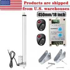 Linear Actuator 14mm/s 18" Stroke 12V DCMotor W/ Remote Controller for Auto Lift