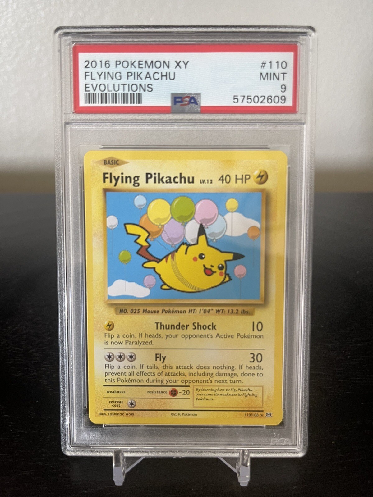 Pokémon TCG Flying Pikachu XY Evolutions 110/108 Regular Secret Rare Psa 9