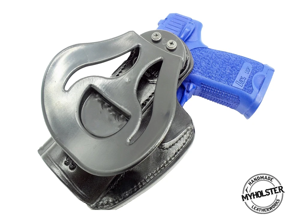 OWB Quick Draw Right Hand Leather Paddle Holster Fits Sig Sauer P320 Compact 9mm - Image 2 of 2