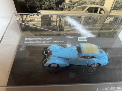 MINICHAMPS : ALFA ROMEO 8C 2900 B LUNGO 1938 BOXED BLUE DIECAST CAR 1:43 - Picture 6 of 9