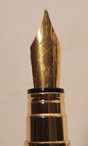 Waterman Perspective Fountain Pen Black & Gold Fine Pt In Box * - Picture 5 of 5