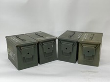 4 Pack FAT 50 Cal Metal Ammo Can &ndash; Military Steel Box Ammo Storage - Used