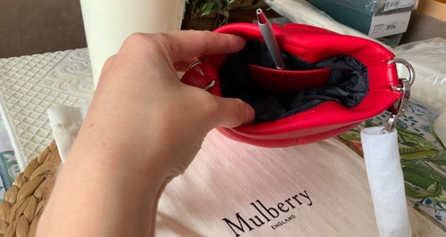 MULBERRY 🌸 Softie Pillow Phone RED Nappa Bag RRP £595 Padded LEATHER Crossbody - Picture 13 of 21