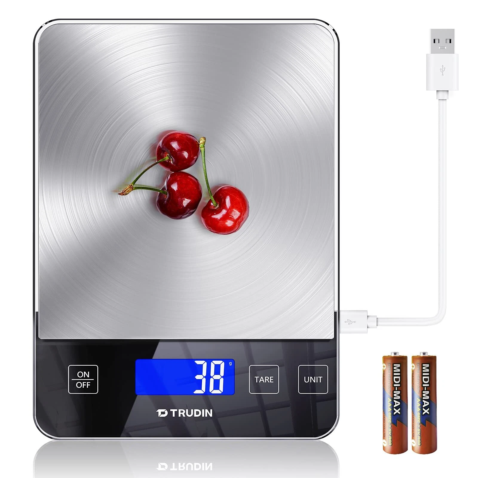 NASA-Grade 33lb Digital Kitchen Scale Precisely Measures Grams and Ounces for...