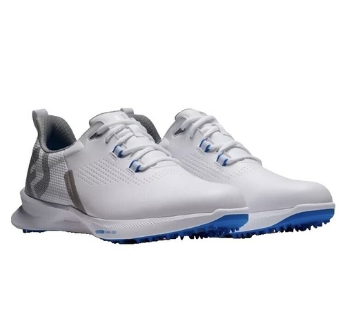 FootJoy Flex Aurora Men's Golf Shoes, White/Indigo/Lagoon, 8