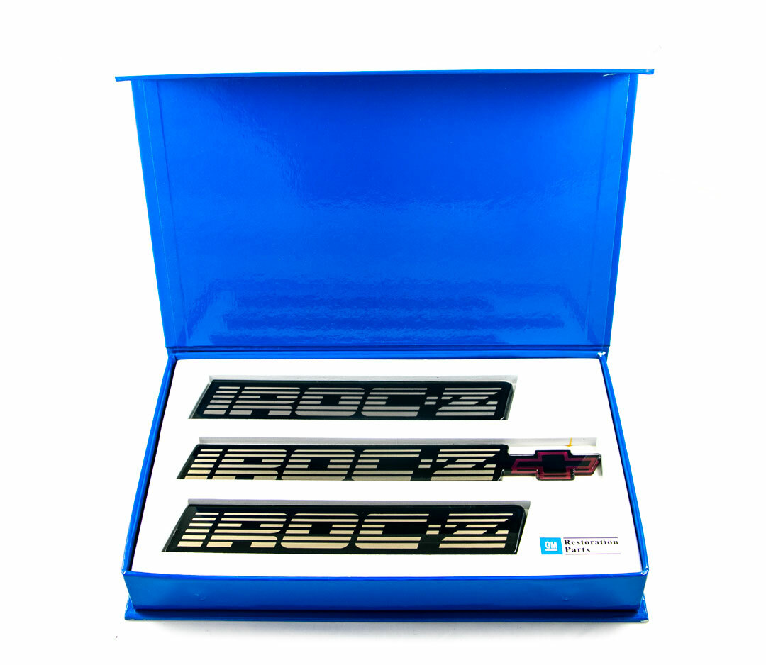 1988-1990 Camaro IROC-Z Gold Rocker Panel Rear Bumper Emblem Set