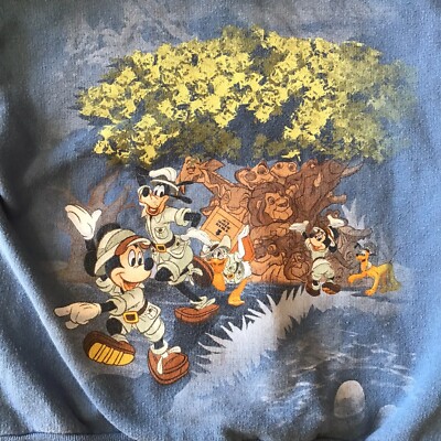 Disney Parks Animal Kingdom Hoodie Youth Sz XS (2-4) Blue Sweatshirt Mickey  Lion