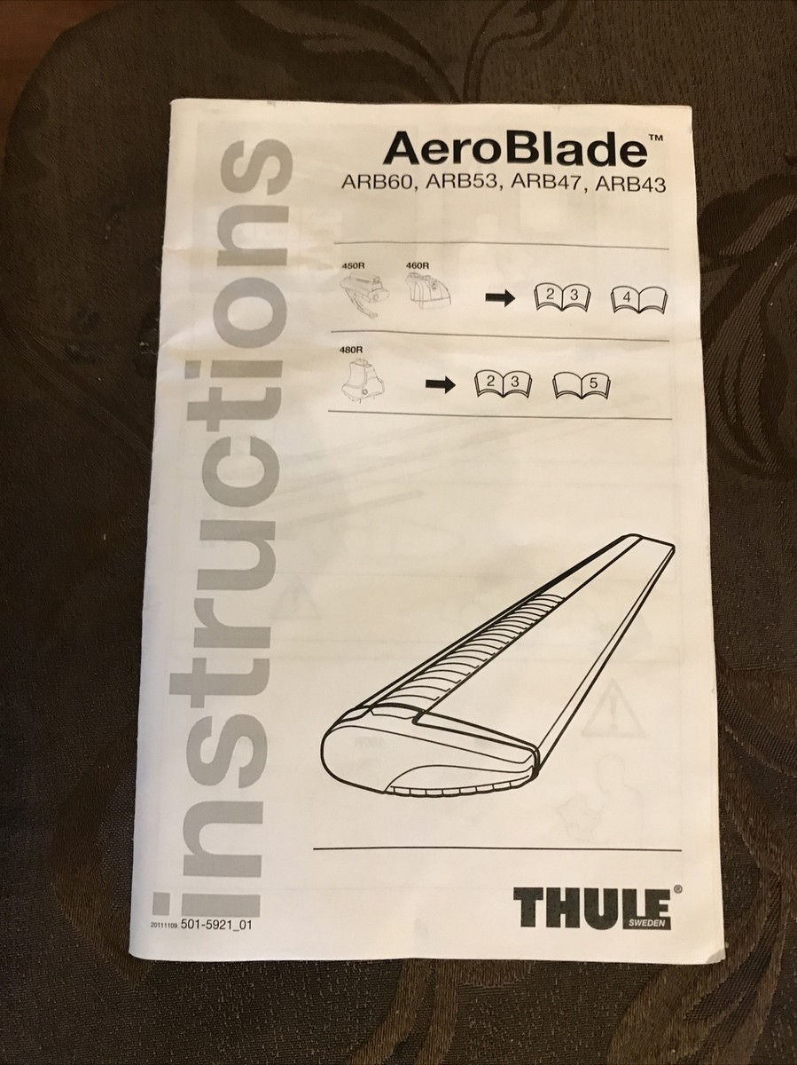 Thule PAIR ARB 47 Aero Blade Aluminum Roof Load Bars/ End Caps