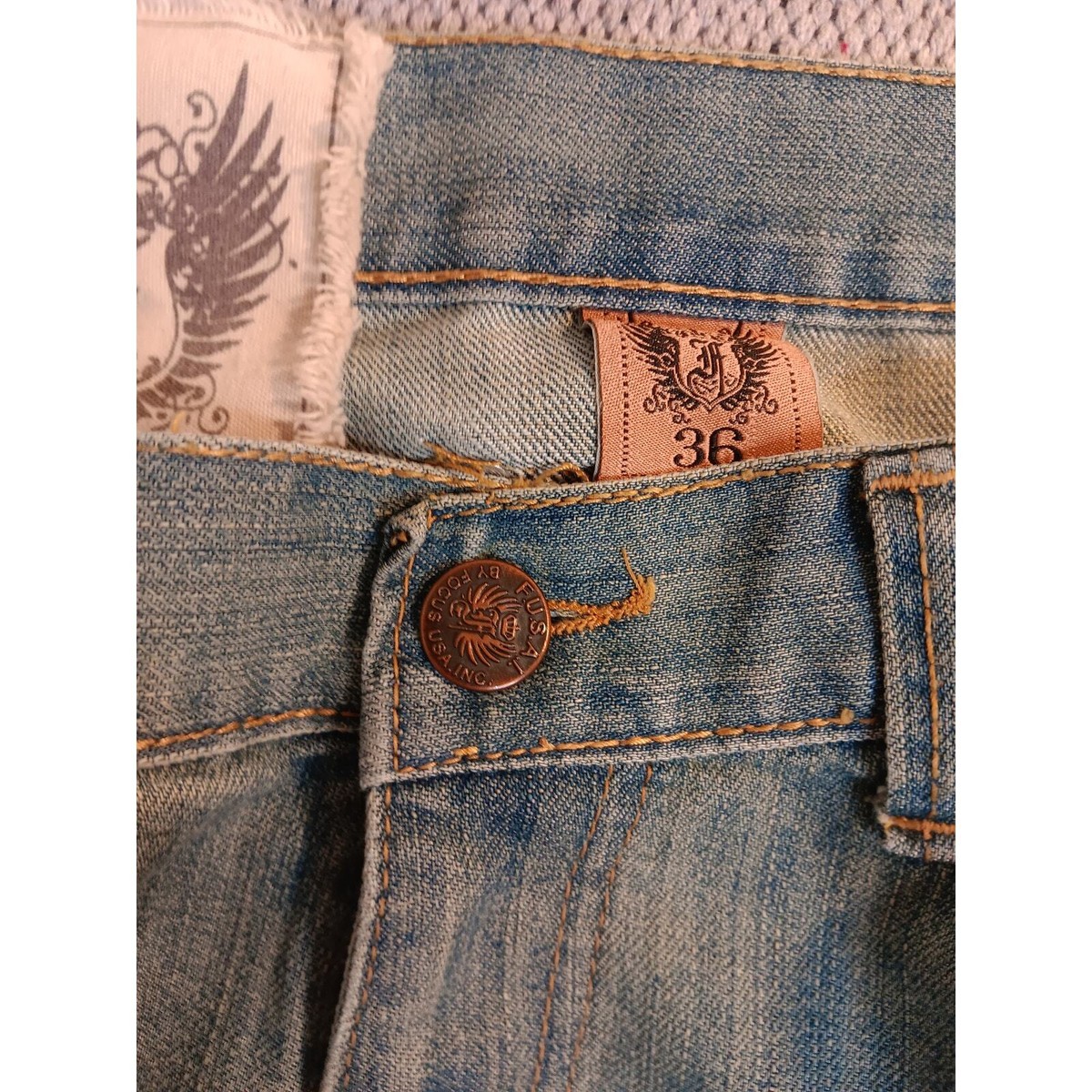 Vintage Fusai Jeans Mens 37X34 Y2K Loose Straight Grunge Y2K Vintage Fusai Jeans Mens 37X34 Y2K Loose Straight Grunge Y2K