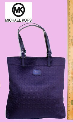 MICHAEL KORS Large NAVY BLUE Tote Shoulder Bag, Jet Set, quilted logo. A BEAUTY!