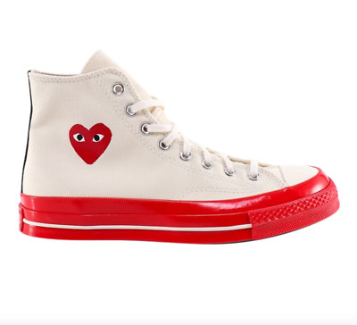 Converse Comme des Garçons Play x Chuck 70 High Pristine Red Sneakers A01794C