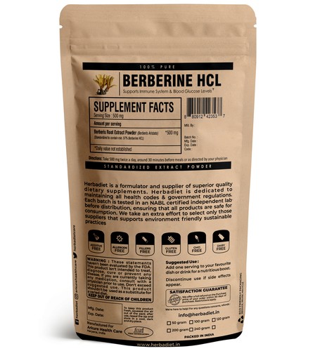 Berberine HCL 98% Extract Powder PREMIUM Berberis Blood Glucose Sugar Control - Afbeelding 2 van 3