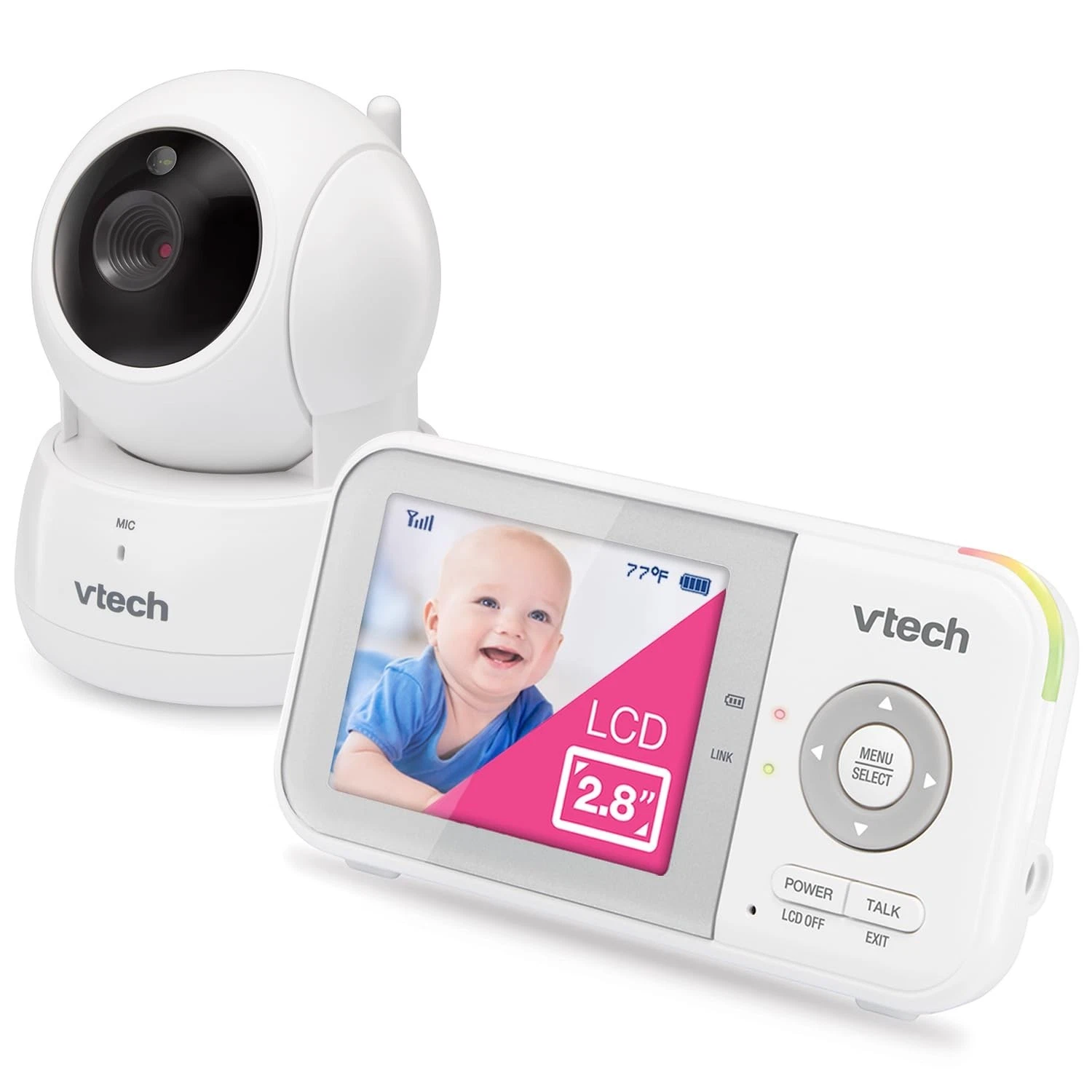 VTech VM923 Baby Monitor, 2.8” Screen, Pan-Tilt-Zoom, 1000ft Long Range, N