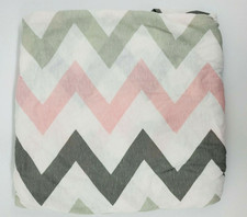Grow Wild Baby Cotton Fitted Sheet Gray Pink Chevron Crib Toddler Bed B44