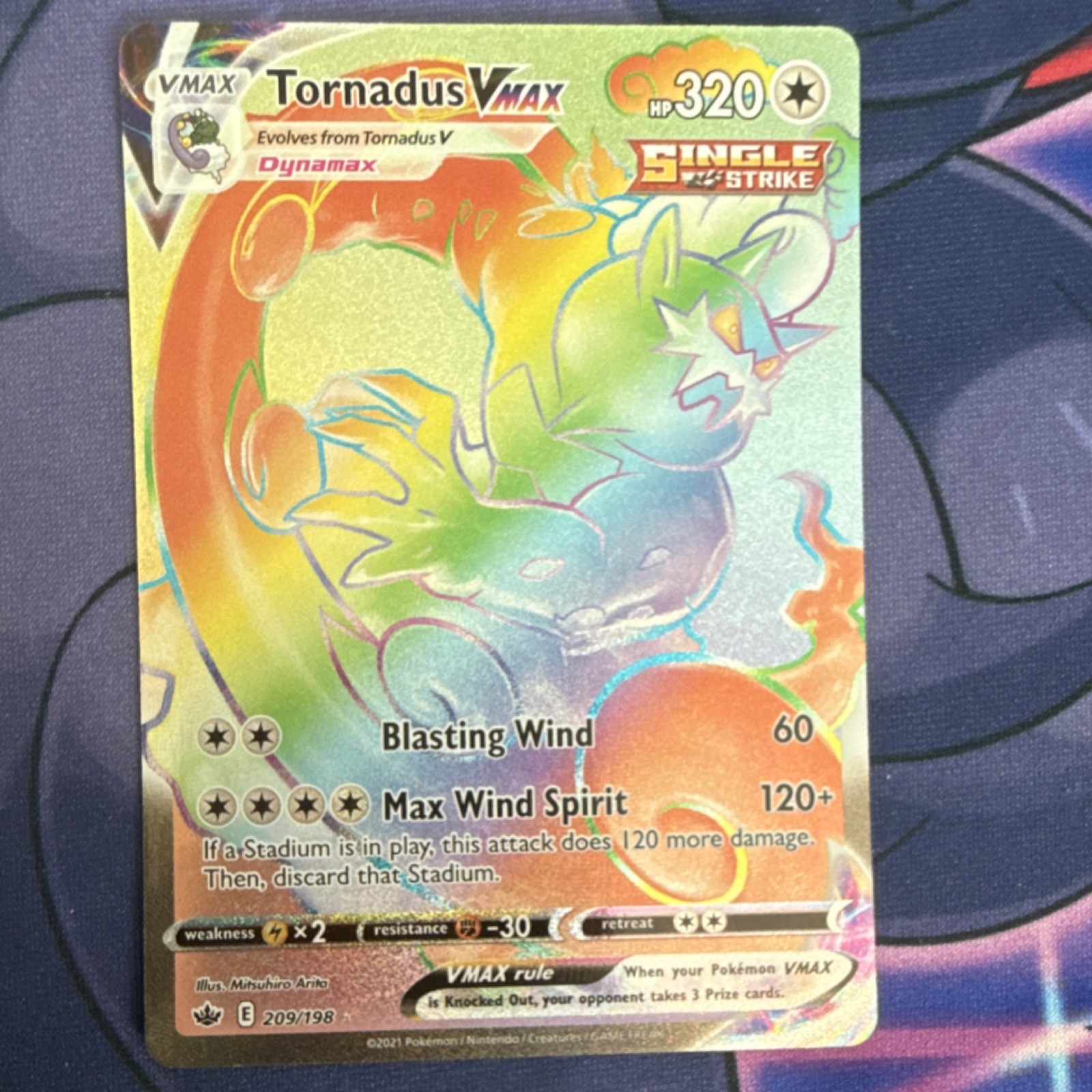 Pokémon Tornadus VMAX 209/198 Chilling Reign Secret Rare Full Art Holo 320 HP