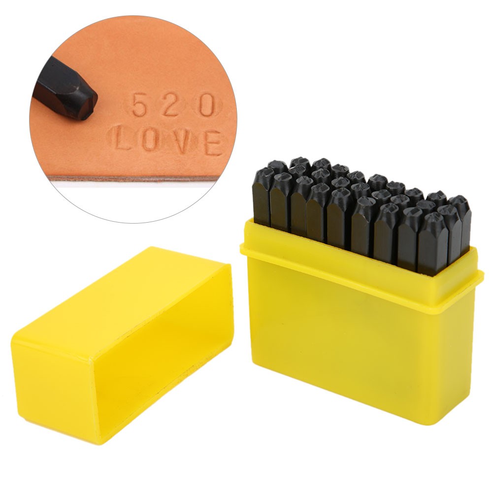(Alphabet)Carbon Steel 3mm Alphabet Punch Metal Stamp Craft Tool Kit With Ca BL