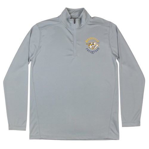 NHL Nashville Predators Men's Lightweight Long Sleeve 1/4-Zip Pullover Gray, L