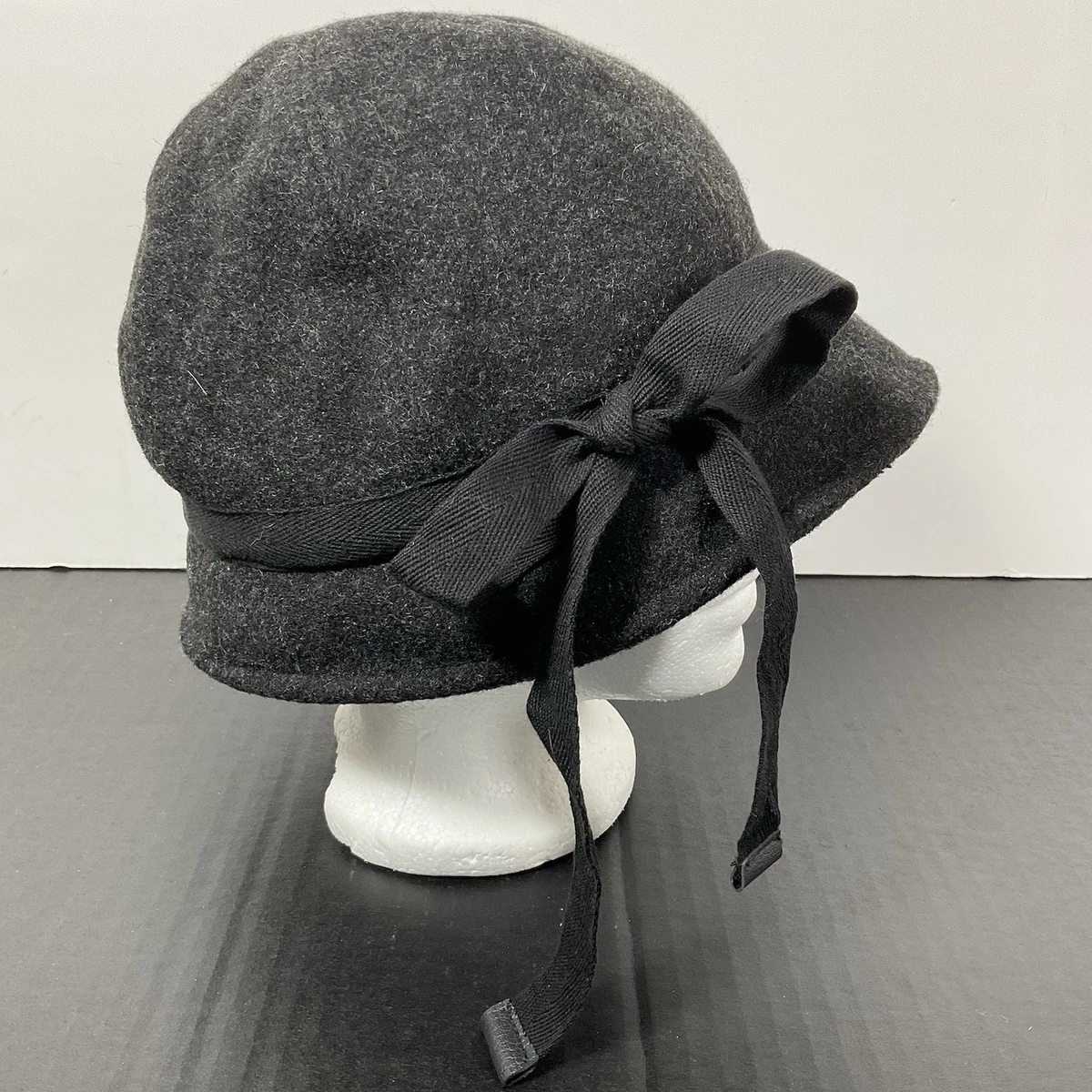 Zara Charcoal Gray Wool  Cloche Hat Cordelia Ruched Rain Hat – Black Wool | Lock & Co.. Hats for  main image 3