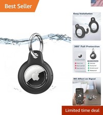Enhanced Protection for AirTag - Waterproof Holder with Keychain in Black