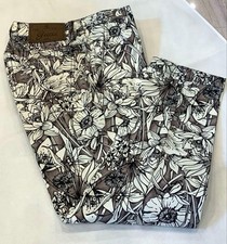Rare GUCCI Women's Pants Size 36 Floral Pattern Gray Excellent Condition